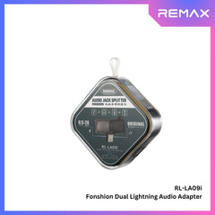 REMAX - RL-LA09i 2.0A Dual Lightning Audio Jack Splitter - Black
