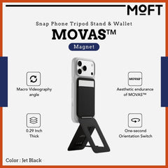 MOFT - MOVAS™ Snap Phone Tripod Stand & Wallet - Jet Black
