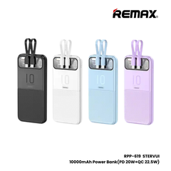 REMAX RPP-619 Stervui Series 10000mAh PD+QC Fast Charging Power Bank(PD 20W+QC 22.5W) - Black