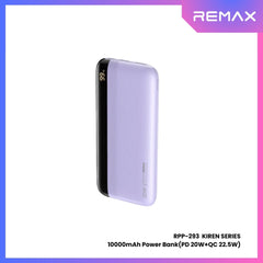 REMAX RPP-293 Kiren Series 10000mAh PD+QC Fast Charging Power Bank(PD 20W+QC 22.5W) - Purple