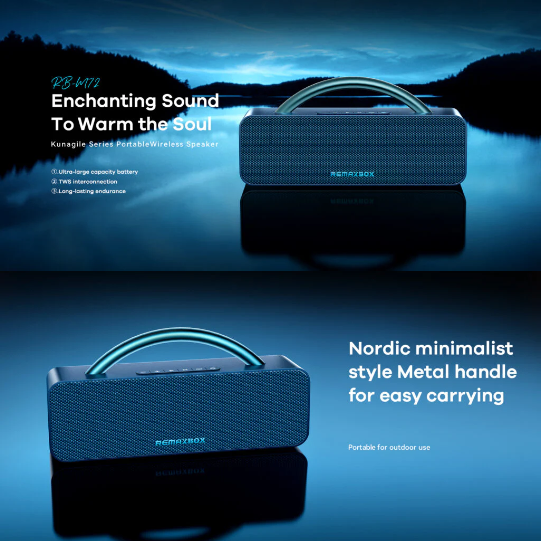 REMAX - RB-M72 Kunagile Series Portable Wireless Speaker (20W) - Blue
