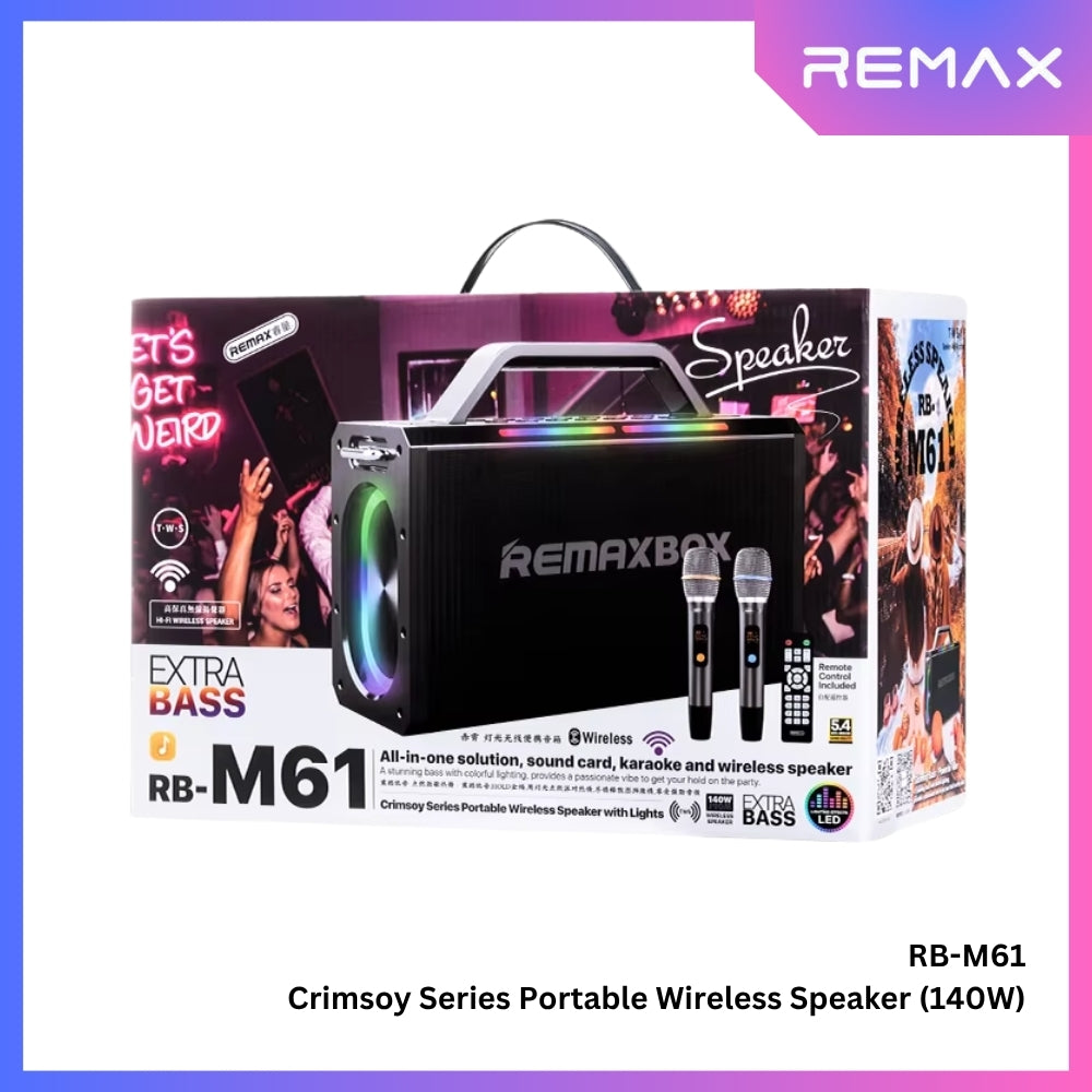 REMAX - RB-M61 Crimsoy Series Portable Wireless Speaker (140W) - Black