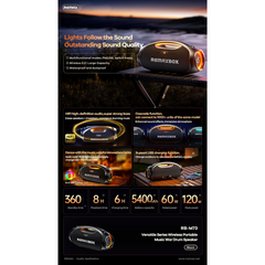REMAX - RB-M73 Venattle Series Music War Drum Portable Wireless Speaker (120W) - Black