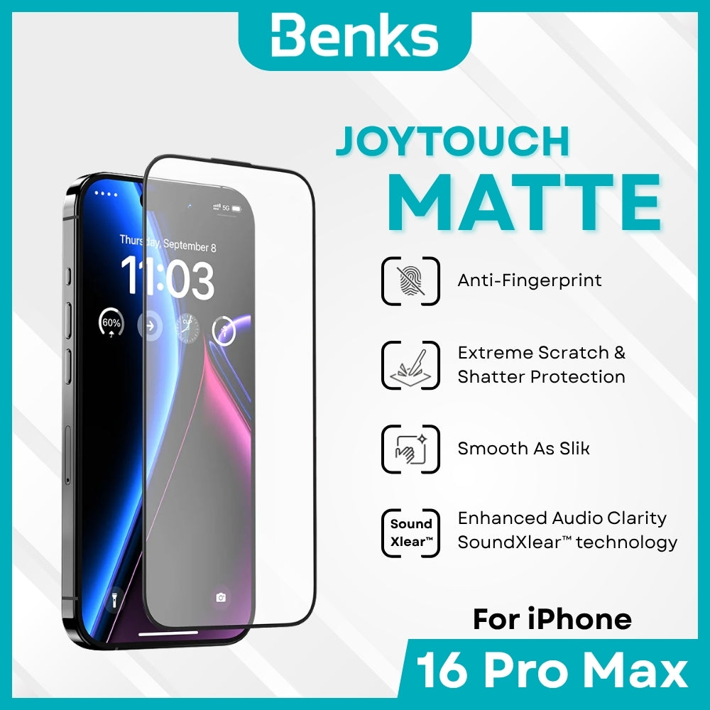 BENKS - JoyTouch Matte Screen Protector - IPhone 16 Pro Max