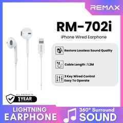 REMAX - RM-702i iPhone Wired Earphone - White