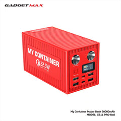 Gadget Max GB11 Pro 60000mAh 22.5W My Container Power Bank - Red