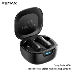 REMAX - COZYBUDS W38 Stereo Bluetooth Wireless Earbuds - Black