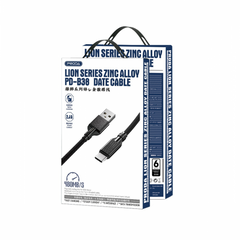 PRODA (PD-B38A) LION SERIES ZINC ALLOY DATA CABLE FOR TYPE-C (2.1A)- Tarnish
