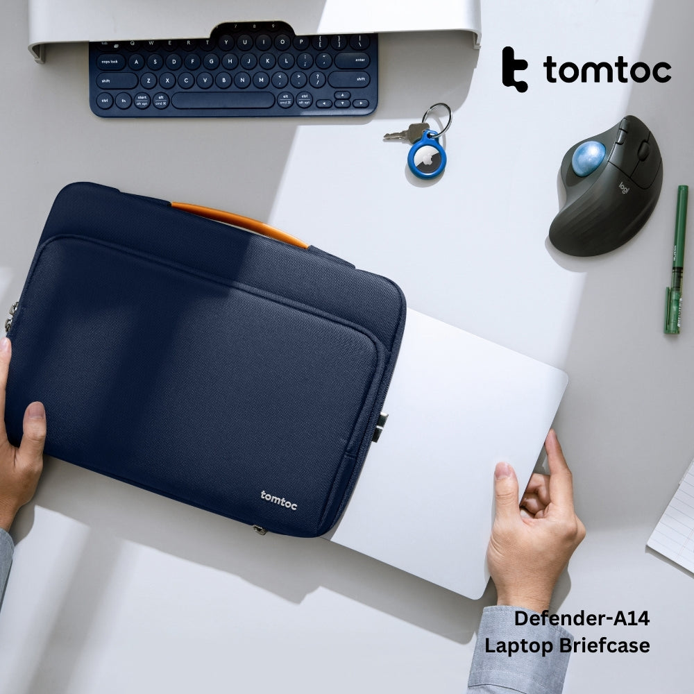 Tomtoc - Defender-A14 Laptop Briefcase ( 15.6 Inch ) - Navy Blue