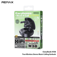 REMAX - COZYBUDS W38 Stereo Bluetooth Wireless Earbuds - Black