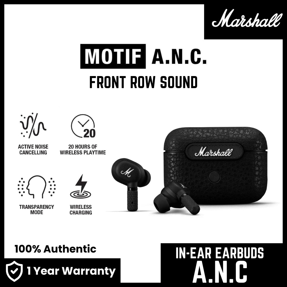 Marshall Motif A.N.C In-Ear Earbuds - Black