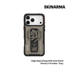 Skinarma - Aegis Magsafe Case With Grip Stand For iPhone 17 Pro Max - Grey