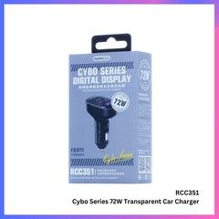 REMAX - RCC351 Cybo Series PD+QC Transparent Fast Car Charger (72W) - Black