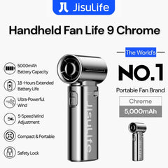 Jisulife - Handheld Fan Life 9 ( 5000mAh ) - Chrome