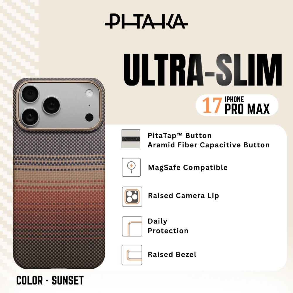 PITAKA - Ultra-Slim Case For iPhone 17 Pro Max - Sunset