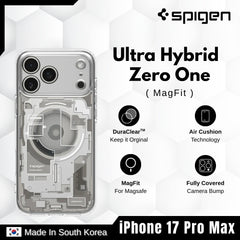 Spigen - Ultra Hybrid MagFit Zero One Case For iPhone 17 Pro Max - Zero One Natural Titanium
