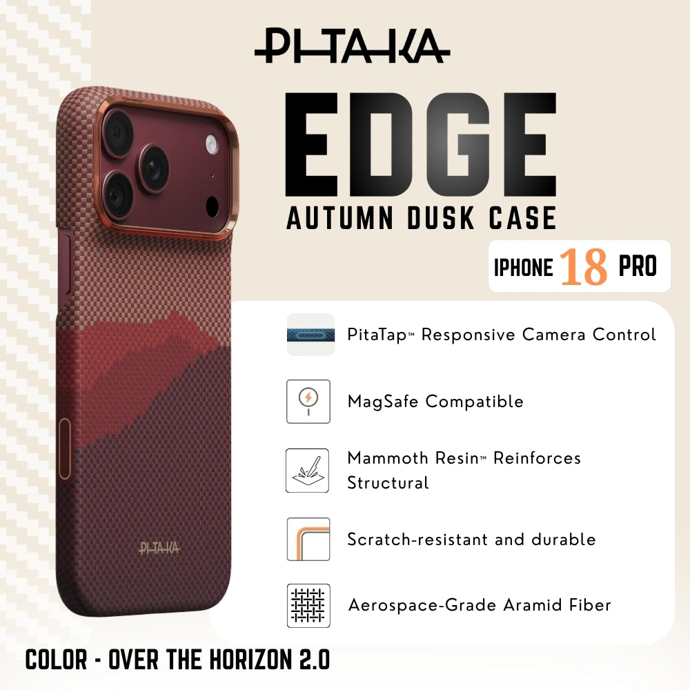 PITAKA - Autumn Dusk 03 Edge Case For iPhone 18 Pro - Over The Horizon 2.0