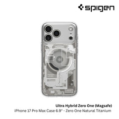 Spigen - Ultra Hybrid MagFit Zero One Case For iPhone 17 Pro Max - Zero One Natural Titanium