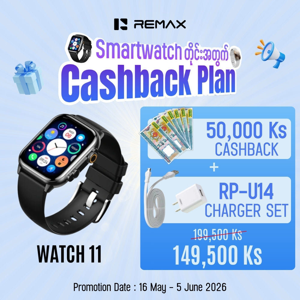 REMAX Watch 11 Chitrun Series Amoled Display Smart Watch - Black