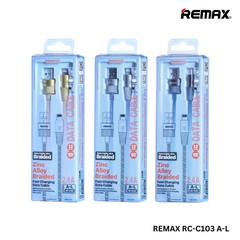 REMAX RC-C102i Infinity Series 2.4A Zinc Alloy Braided Fast Charging Data Cable For iPhone (1.2M)
