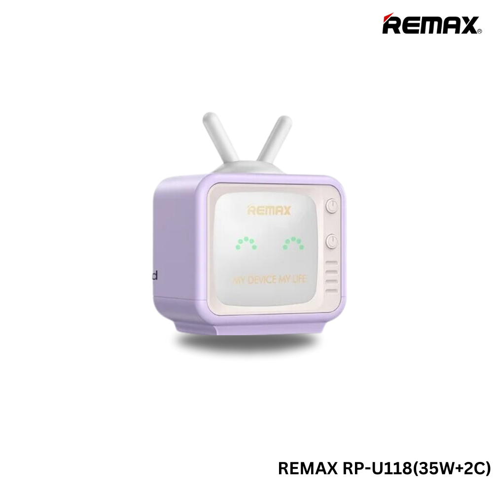 REMAX RP-U118 PANDA TV Series 35W PD+ QC 2C Gan Folding Charger(Purple)