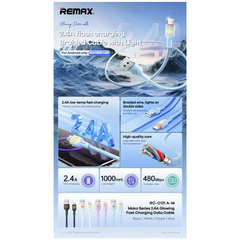 REMAX RC-C121 MOKA Series 2.4A Fast Charging Data Cable For Micro(1M)(Purple)