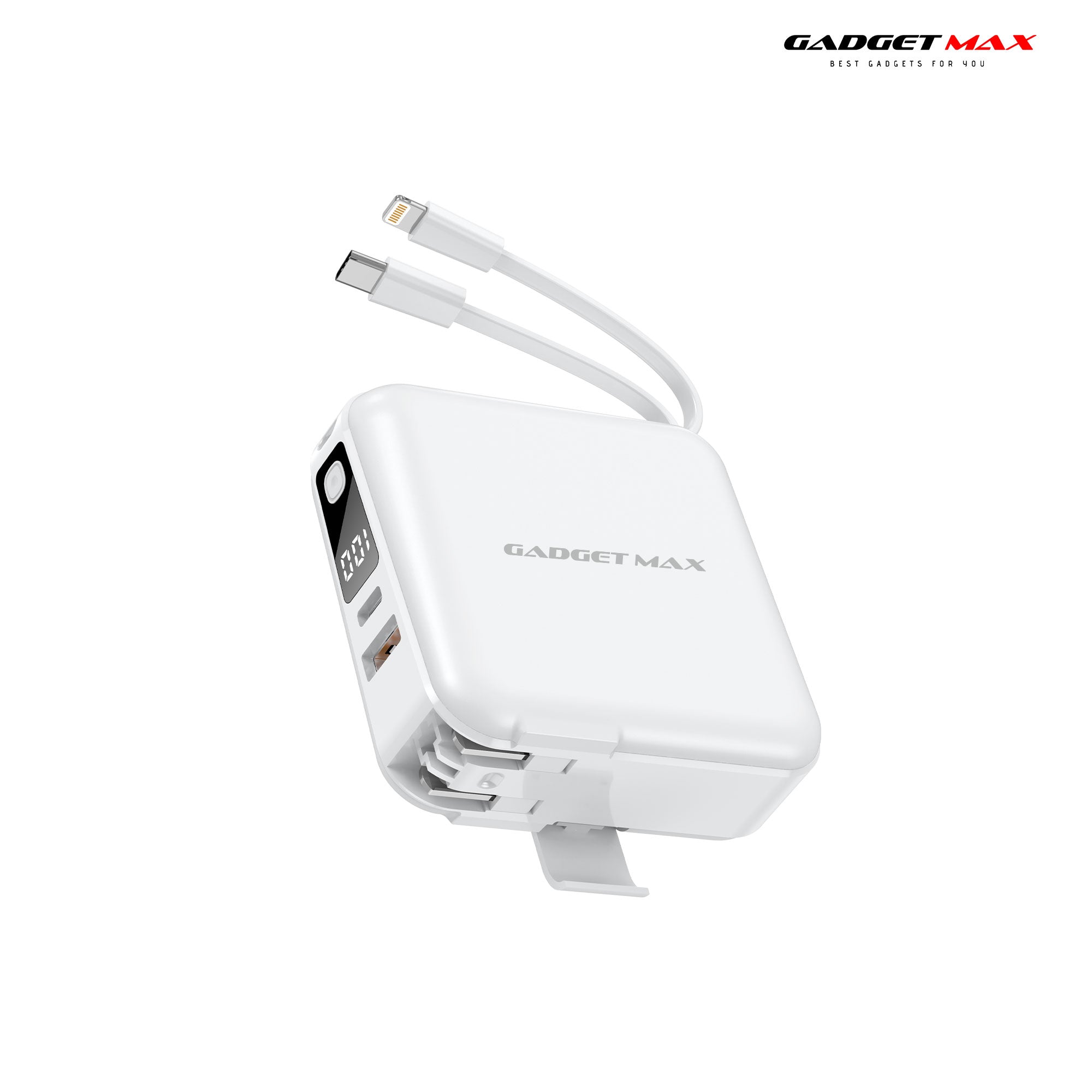 GADGET MAX GB23 AIO PRO 15000MAH ALL-IN-ONE POWER BANK - WHITE