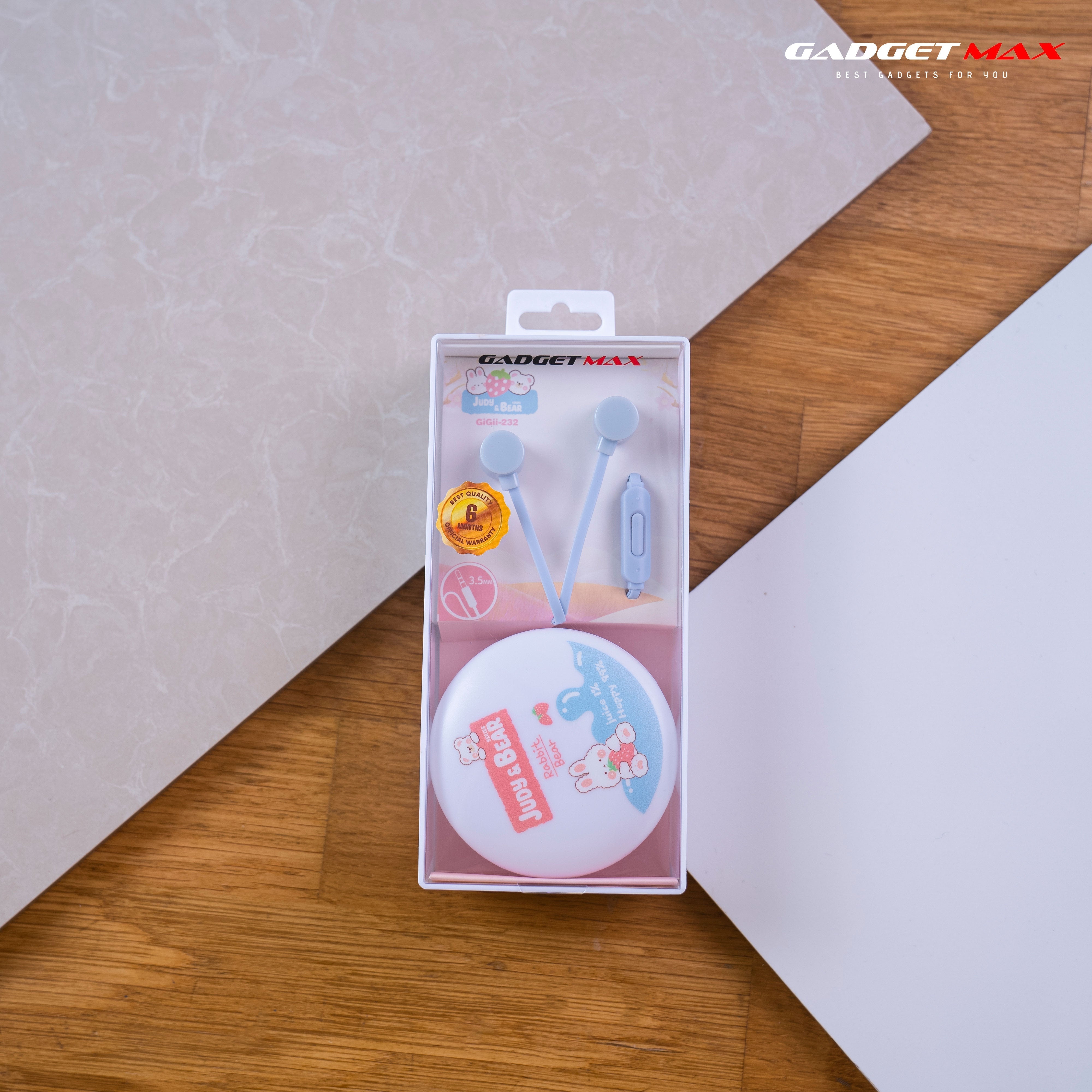 GADGET MAX - GIGII-232 3.5mm Judy & Bear Series Wired Earphone - Black