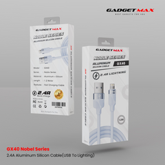 GADGET MAX - GX40 Lightning Nobel Series USB To Lightning Charging Data Cable (2.4A) - Blue