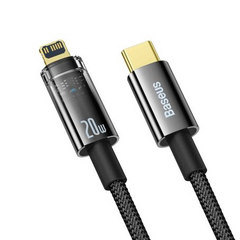 (Buy 1 Get 1) Baseus Explorer Series Auto Power-Off Type-C to iPhone 20W Fast Charging Data Cable (2M) - Black