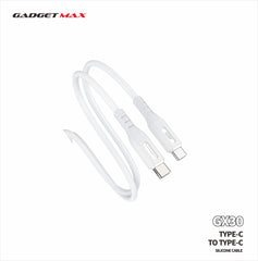 GADGET MAX - GX30 C-C Nano Series Type-C To Type-C PD Fast Charging Data Cable ( 60W ) - White