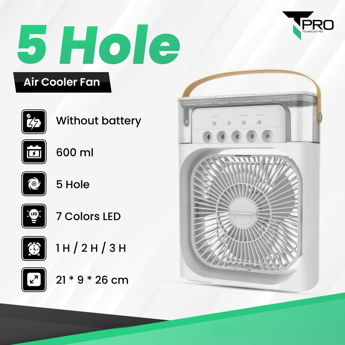 T-PRO - 5 Hole Air Cooler Fan - White