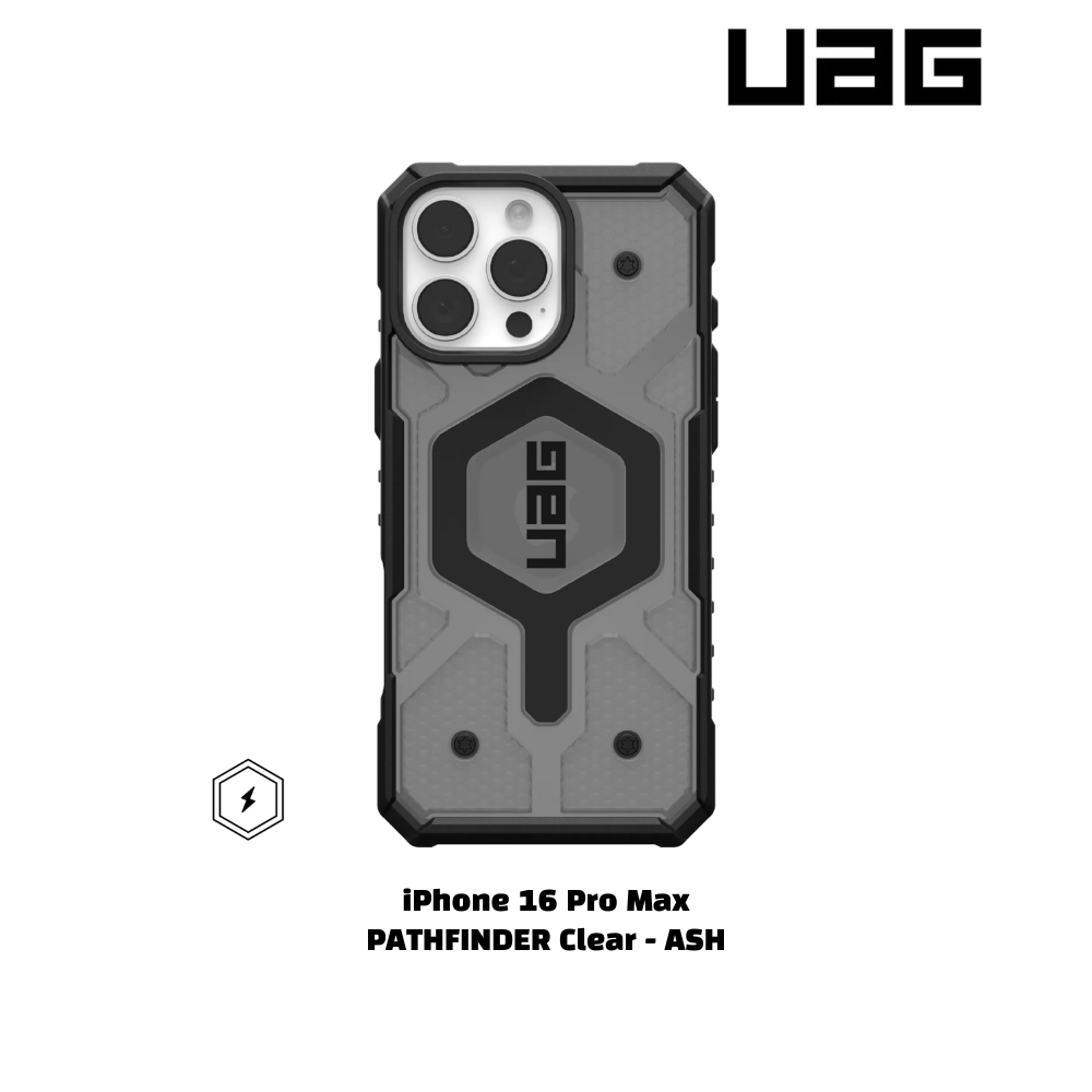 iPhone 16 Pro Max >> UAG PATHFINDER Series Clear Magsafe Case - Ash