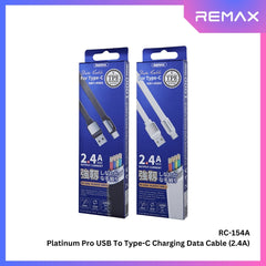 REMAX RC-154A Platinum Pro Series USB to Type-C Charging Data Cable (2.4A) - Black