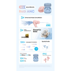 SOUNDCORE - R60i NC Noise Cancelling Wireless Earbuds - White