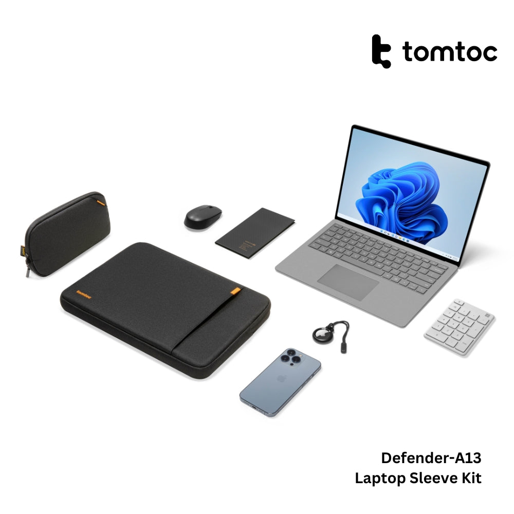 Tomtoc - Defender-A13 Laptop Sleeve Kit ( 14 Inch ) - Black