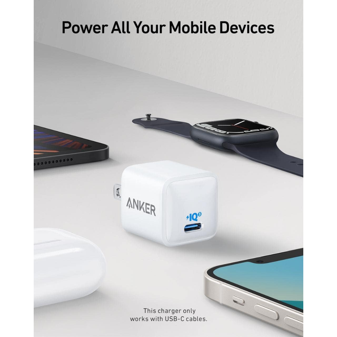 Anker Nano Charger 20W PIQ 3.0 Durable Compact Fast Charger