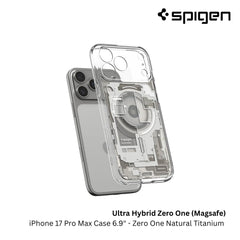 Spigen - Ultra Hybrid MagFit Zero One Case For iPhone 17 Pro Max - Zero One Natural Titanium
