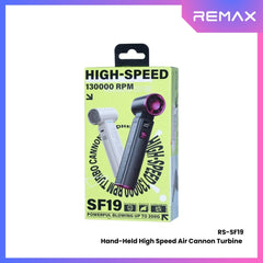 REMAX - RS-SF19 Hand-Held High-Speed 130,000 RPM Turbine Air Cannon Handheld Fan - Purple