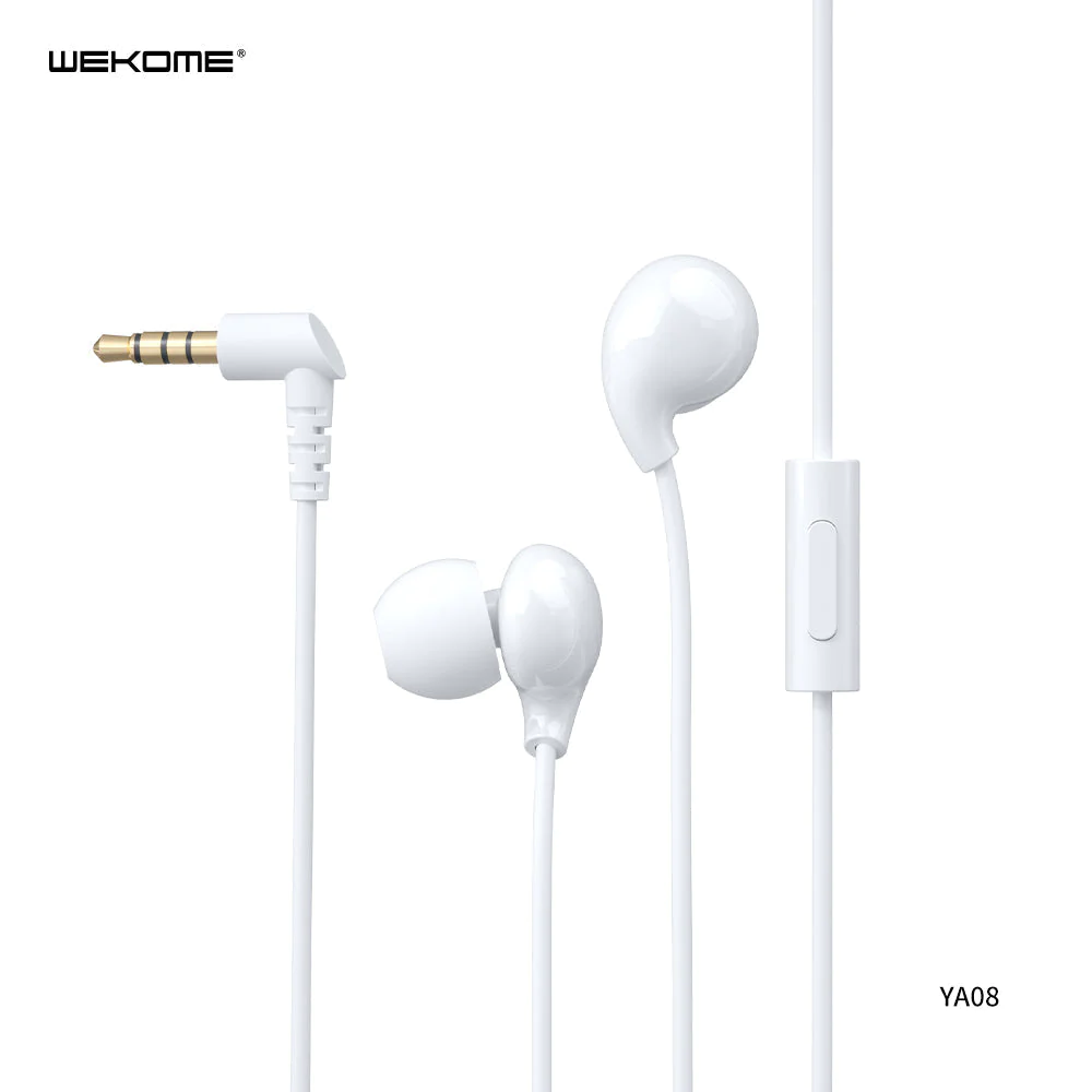 WK YA08 3.5MM LOLLIES SERIES WIRED MUSIC EARPHONES - White