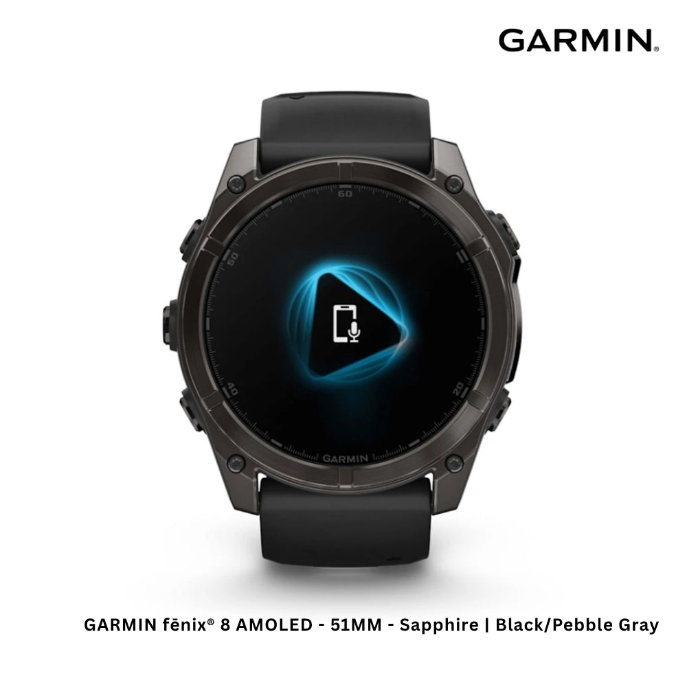 GARMIN - fēnix® 8 AMOLED Smart Watch ( 51mm ) | Sapphire - Black/Pabble Grey