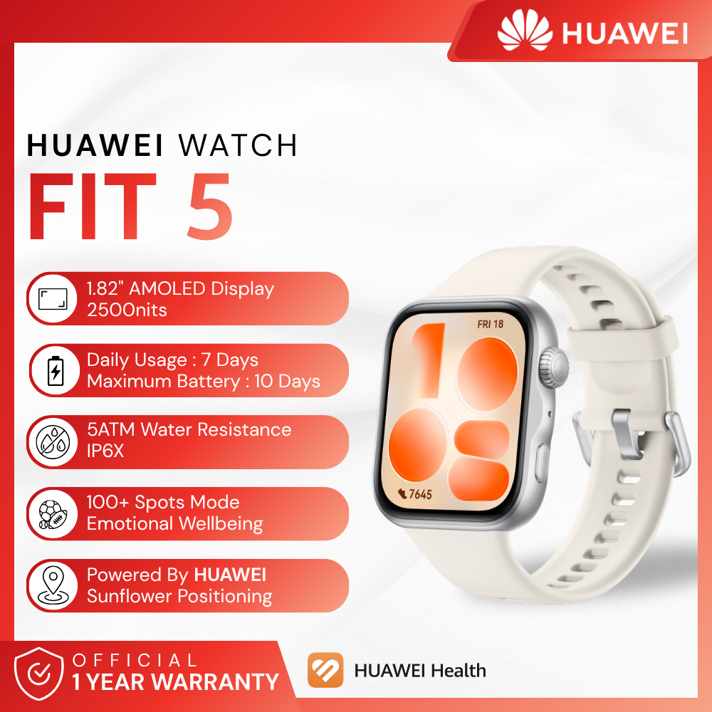 HUAWEI - Watch Fit 5 Smart Watch - White