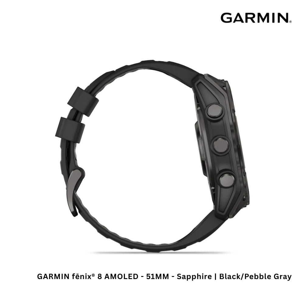 GARMIN - fēnix® 8 AMOLED Smart Watch ( 51mm ) | Sapphire - Black/Pabble Grey
