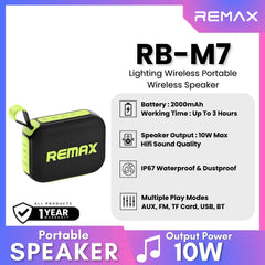 REMAX - RB-M7 Lighting Wireless Portable Bluetooth Speaker - Black