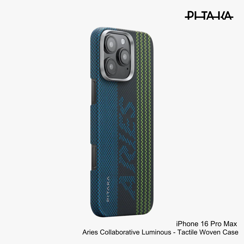 PITAKA - iPhone 16 Pro Max Case ( Aries Tactile Woven ) - Credit Card