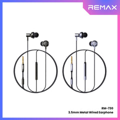 REMAX - RM-730 3.5mm Metal Wired Earphone - Grey
