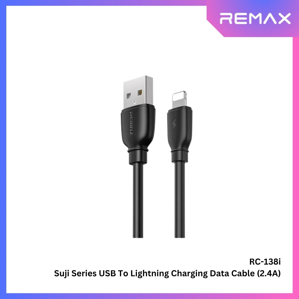 REMAX RC-138i Suji Pro Series USB to Lightning Charging Data Cable (2.4A) - Black