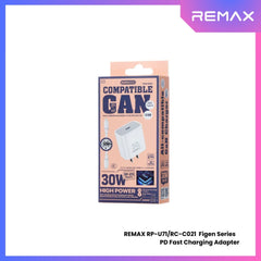 REMAX RP-U71/RC-C021 Figen Series 30W Gan PD Charger Set (PD+ C-C)- White
