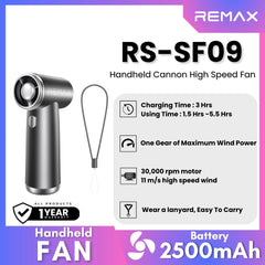 REMAX - RS-SF09 Handheld Cannon High Speed Fan (2500mAh) - Tarnish