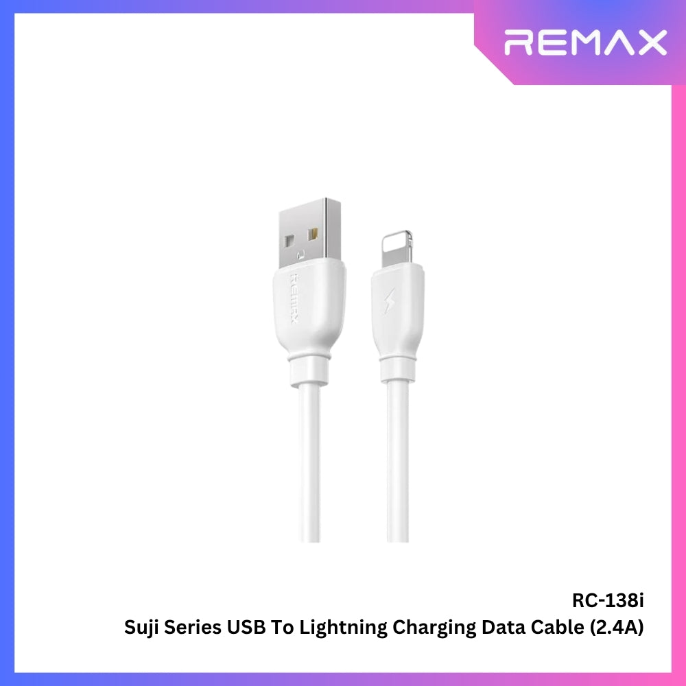 REMAX RC-138i Suji Pro Series USB to Lightning Charging Data Cable (2.4A) - White